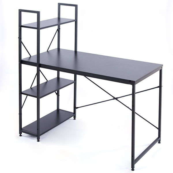 Furnny Computer Workstations with 4 Shelves Study Writing Desk Student Desk