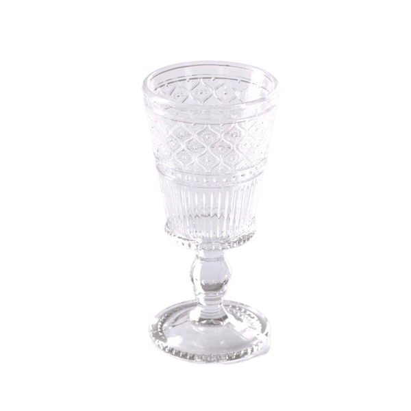 GALATEO - Hand Pressed Red Wine Clear Deco Set of 4