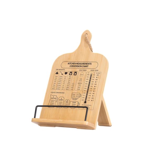 Bamboo Cookbook Stand Sturdy Cookbook Holder Recipe Book Holder for Kitchen