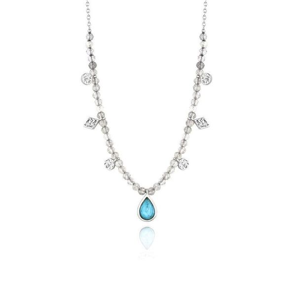 Ania Haie Glow Turq Labradorite Necklace - Rhodium