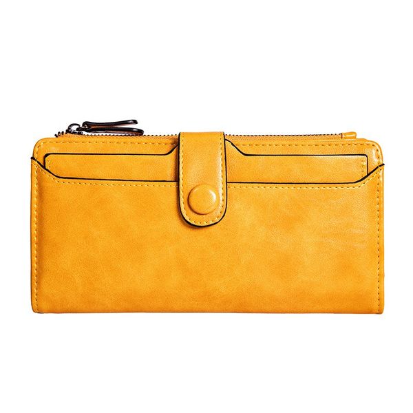 Vintage Long Ladies Wallet -Foldable Card Holder All-in-One PU Women Clutch