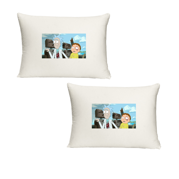 Katz Designs - Twin Standard Pillow Cases Rick and Morty Fun