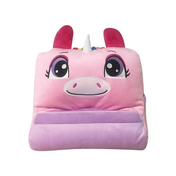 Plush Play Pillow - with Built in Shelf and Pockets for Devices or Books