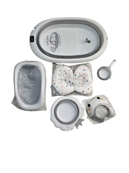 Babies-Up New Born Foldable Bath Tub With Attachments Bucket and Spoon
