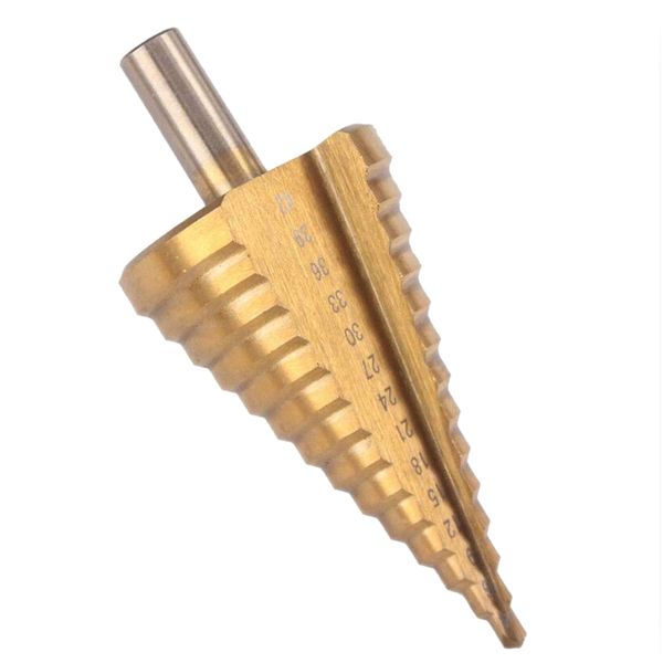 Hss Step Cone Drill Bit - 4-42Mm 14 Sizes Round Shank Hole Cutter