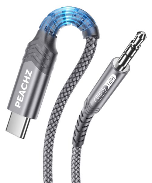 Peachz- USB C to 3.5mm Audio Aux Jack Cable,Type C Adapter to 3.5mm -2m