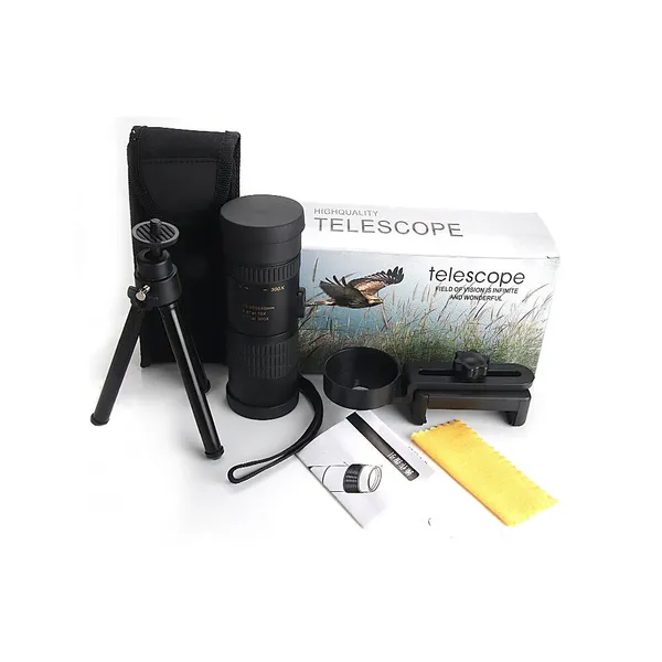 Techme 10-300x40 Zoom Professional Metal Monocular Telescope for Outdoors