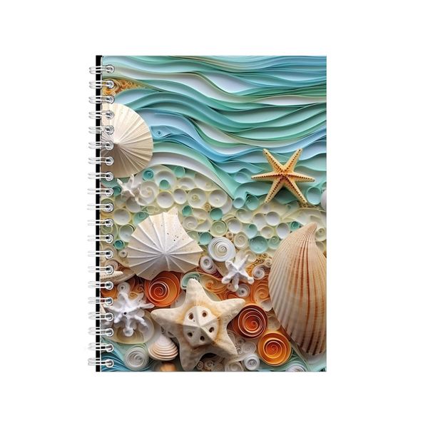 3D Quilled Seashells Beach Wave 2 Notebook Gift Idea A4 Notepad Pad 107