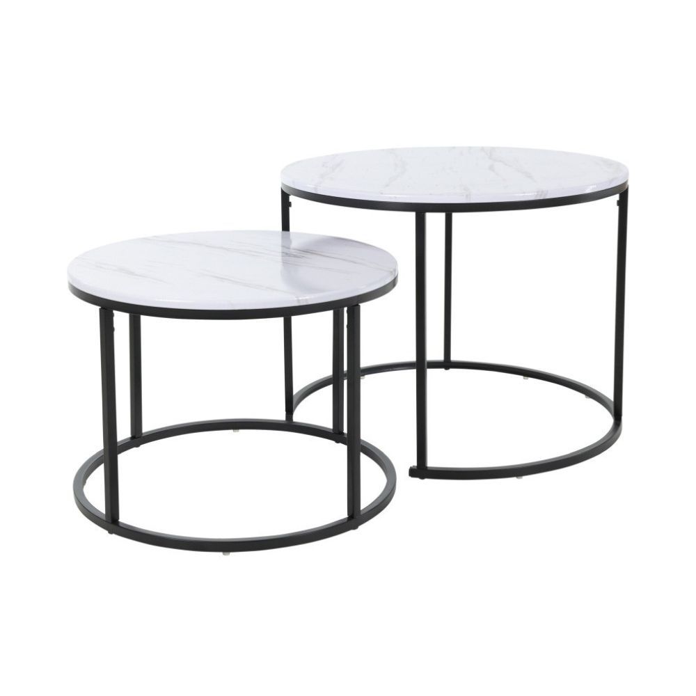 H&S - Two Metal Side Tables with MDF Melamine Top - White | Shop Today ...