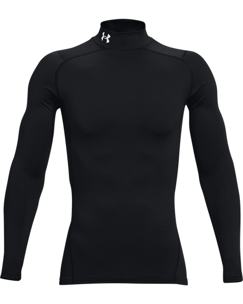 Under Armour Men's ColdGear Compression Mock Baselayer T-Shirt - Black/White