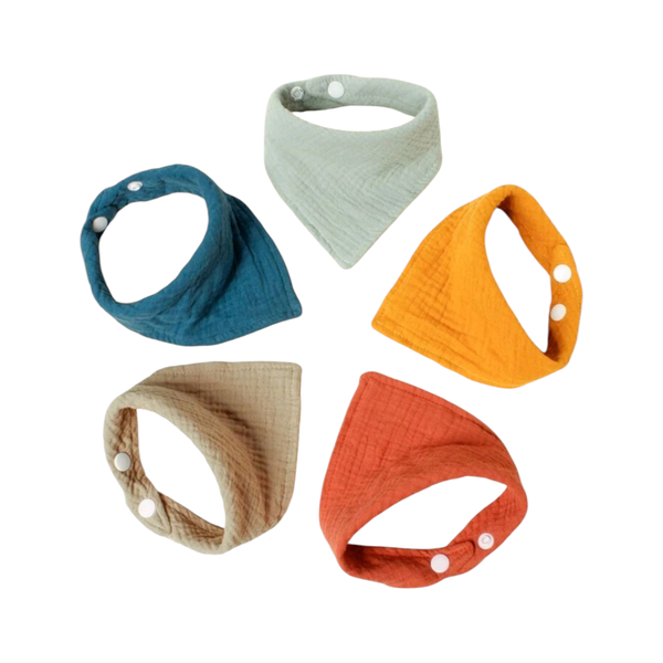 Multicolor 5-Pack Baby Bandana Bibs