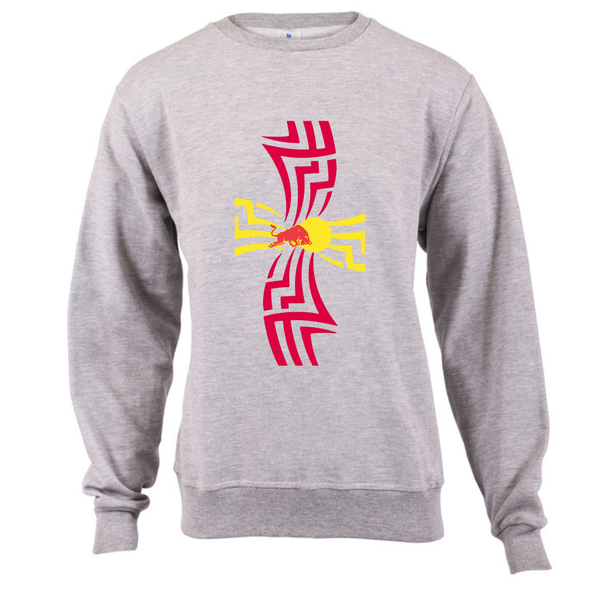 Grey Crew Neck Sweatshirt Fleece Cotton - F1 Redull Sun Graphic Inspired