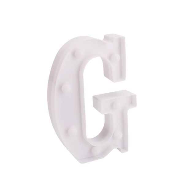 White Plastic Wall Mount 22 cm LED Letter G