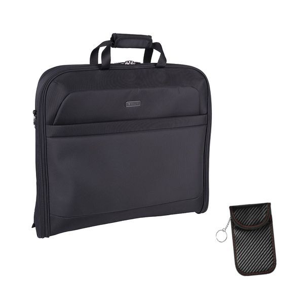 Cellini Microlite S Garment Bag with RFID Carbon Finish Holder - Black