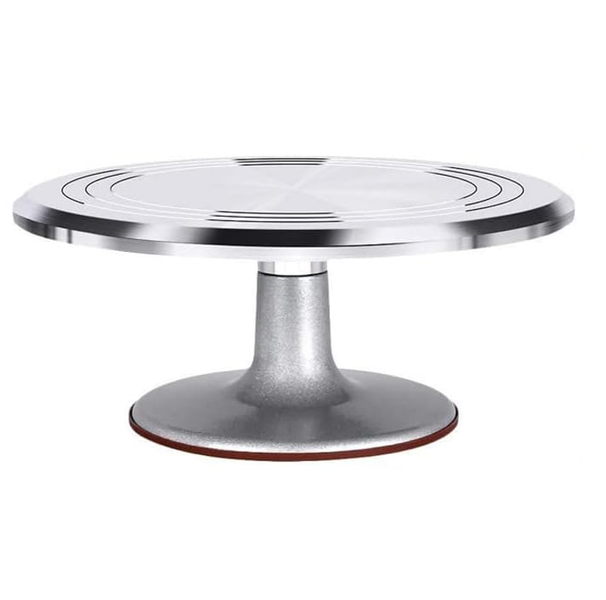 Aluminum Alloy Stainless Steel 360 Rotating Cake Turntable Stand- 31CM