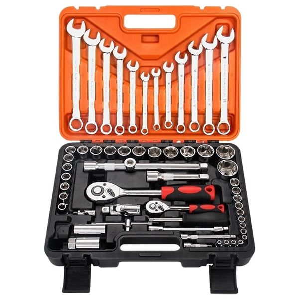 61 Piece Multi-function 1/2" 1/4" Ratchet Wrench Set