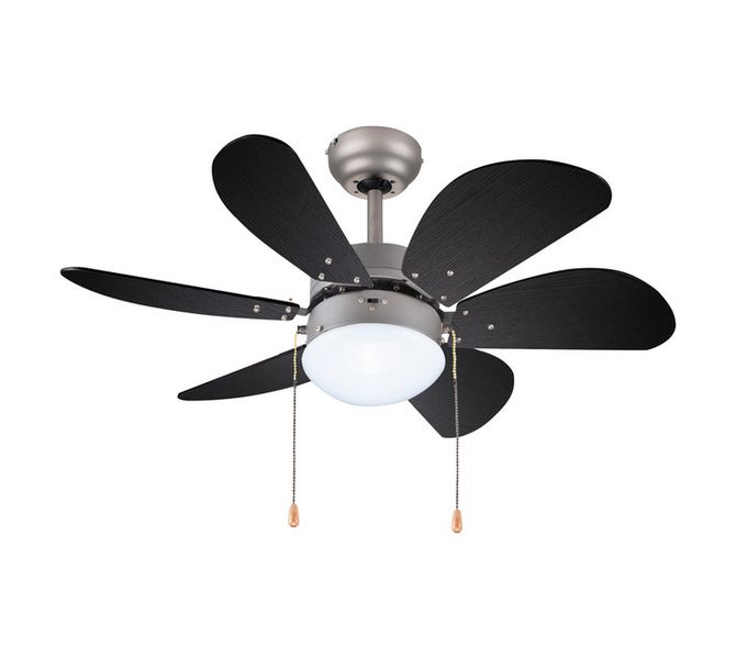 Fan with Light Kit 6-Blade Design for Bedrooms 1 x E27 Light Bulb Excluded