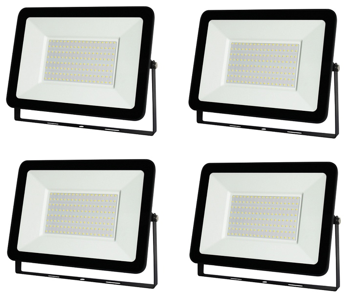 JB Luxx High-Quality 100W LED Flood Light - Black (Set of 4)