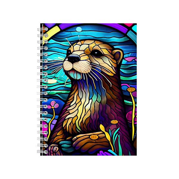 Cute Otter Stained Glass Notebook Animal Gift Idea A4 Notepad Pad 88