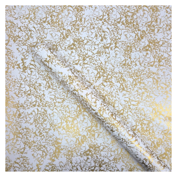 Silver Marble on White Wrapping Paper Roll 500mm x 10meter Gift Wrap
