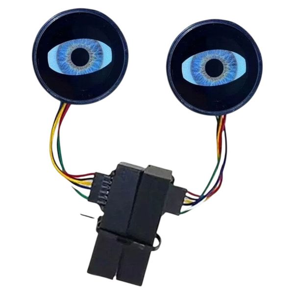 Universal 2 LED Devil Eyes Projector Headlights Lamps - Blue Eyeball - Set
