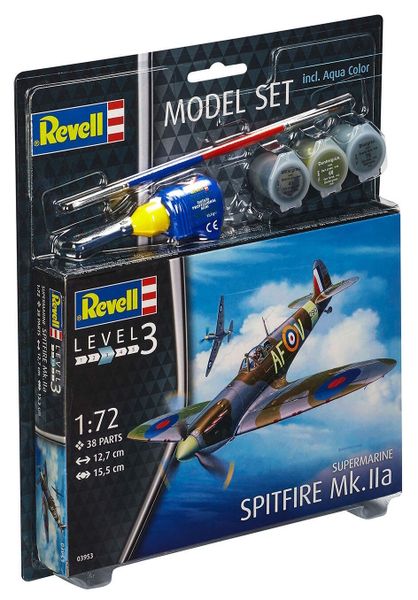 Revell 1/72 Spitfire Mk.Iia Model Kit w/paints, Glue and Brush