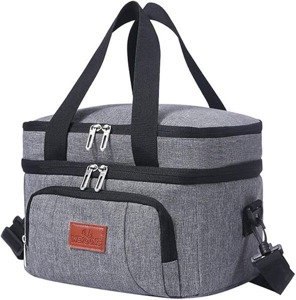 20L Insulated Grey Portable Lunch Picnic Bag