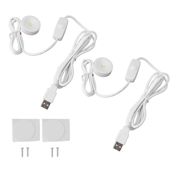 2Piece 5V USB Round LED Spot Lights Warm