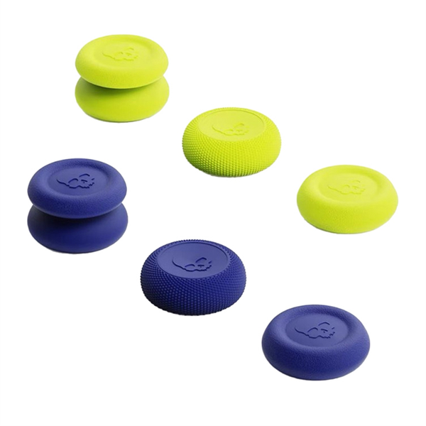 6pcs Thumb Grip Set Joystick Cap Thumbstick Cover for PS4 Yellow Blue