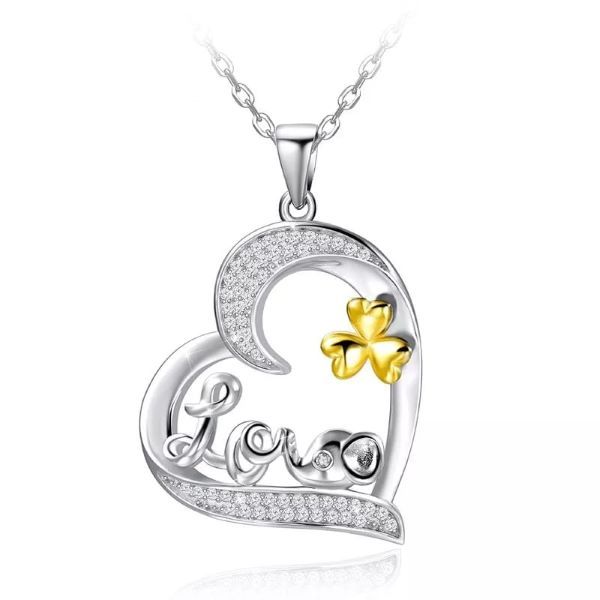 Sunflower Necklace for Women Love Heart Pendant Sunshine Silver Gift