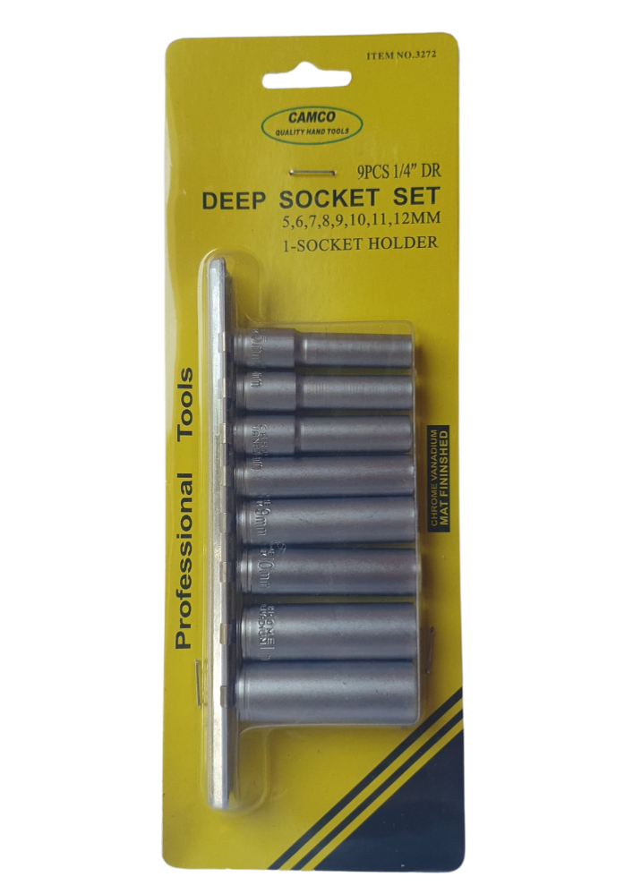 Camco 9 Piece Deep Tube Socket Set with 1/4Inch Drive Shop Today