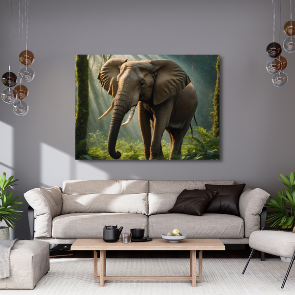 Canvas Wall Art - Elephant In The Jungle 04 Artwork