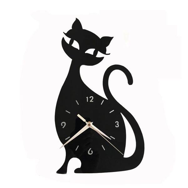 Cat-Shaped Wall Clock for Children and Girls, Home Decoration