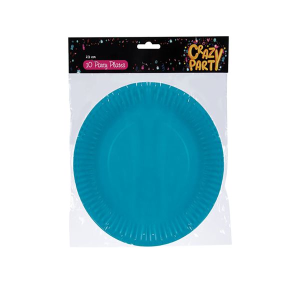 Party Plates - Paper - Light Blue - 23cm - 10 Pack - Pack of 2