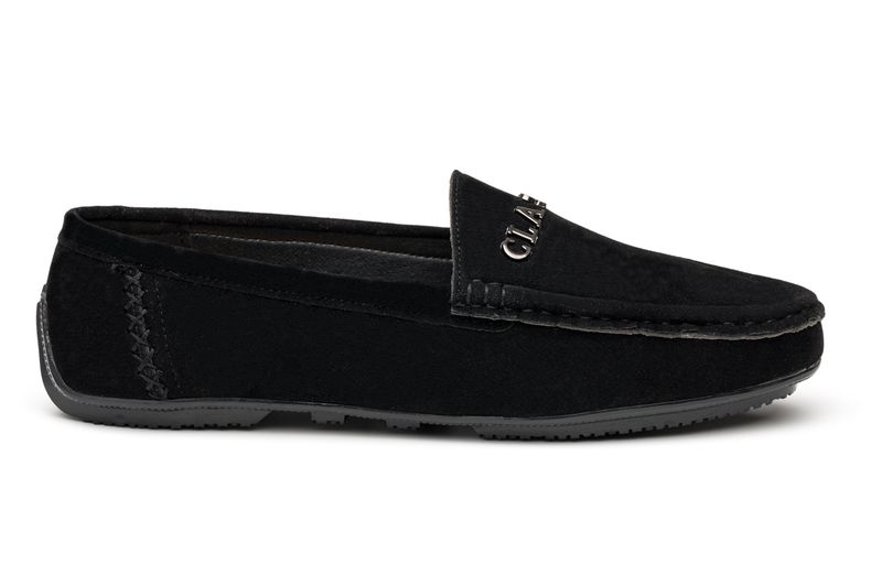 TTP Men's Suede Moccasin with Metal Classic Decor on Vamp
