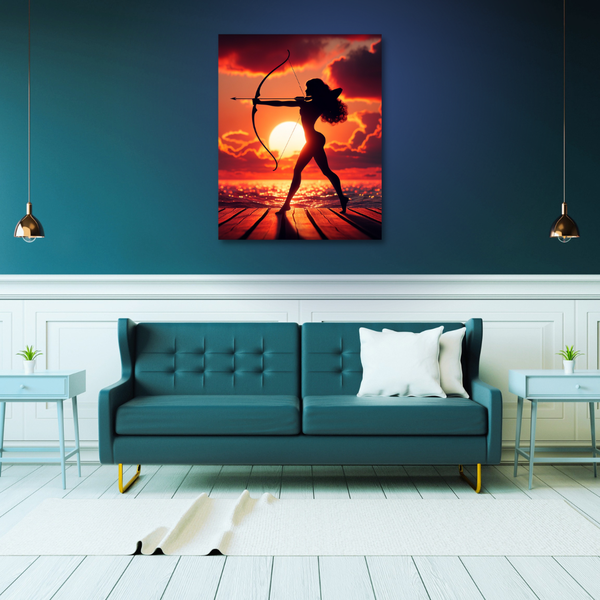 Canvas Wall Art Decor - Lady Archer At Sunset
