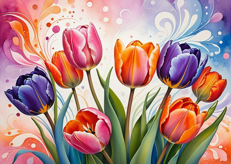 Canvas Wall Art Home Decor - Whimsical Flowers