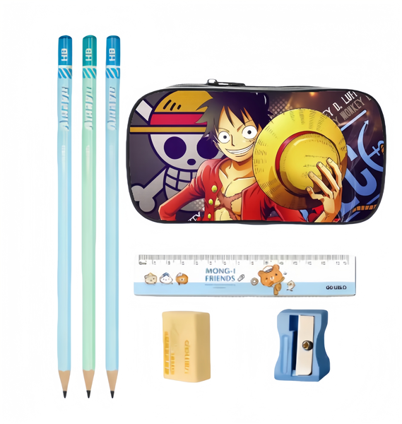 Anime Style Cartoon Pencil Case Large Capacity Zippered Pen Bag for Teens