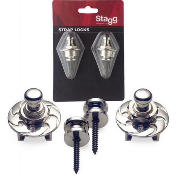 STAGG SSL1 Chrome Guitar Strap Locks (Pair)
