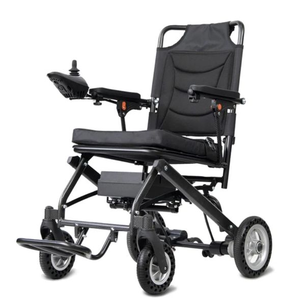 Electric Folding Wheelchair with Battery Powered Mobility - Black