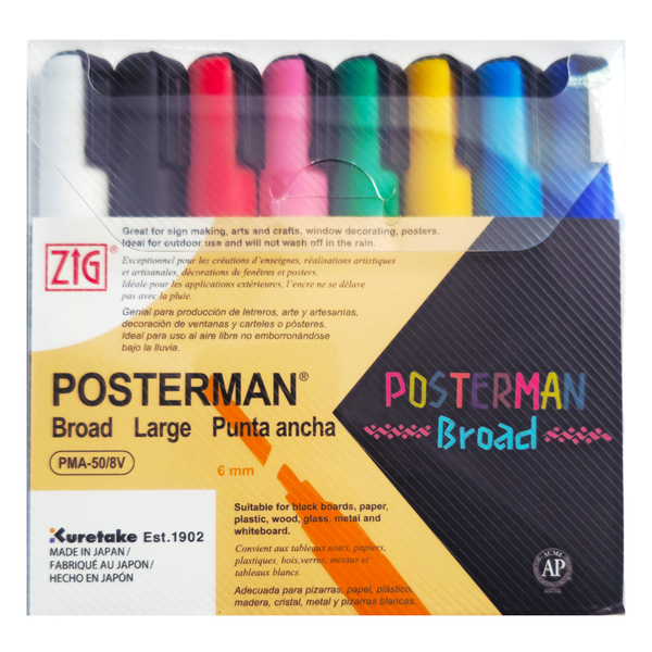 ZIG Posterman Broad Set of 8 markers