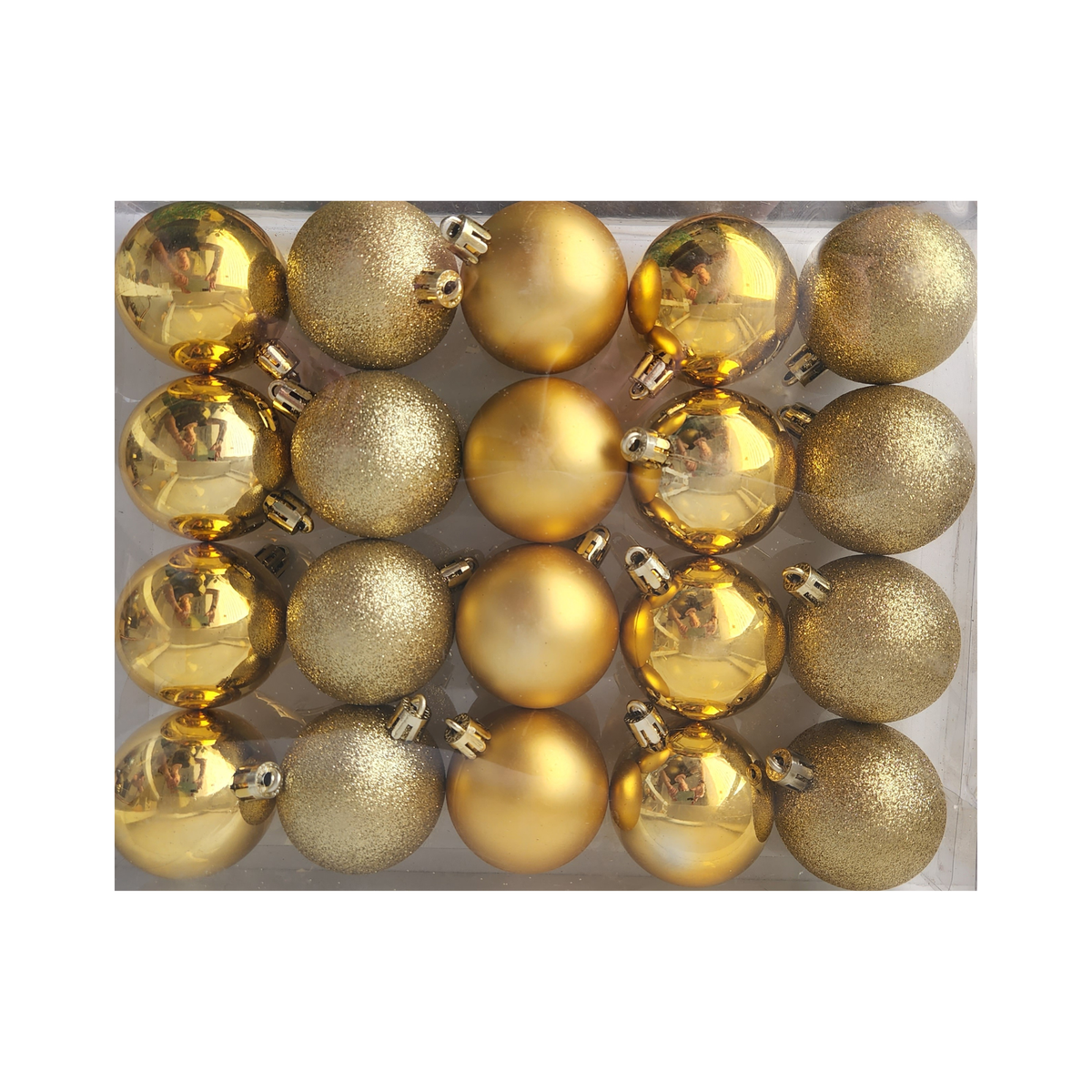 Nordic Scandinavian 20 Pack Gold Christmas Tree Baubles Hanging Decorations