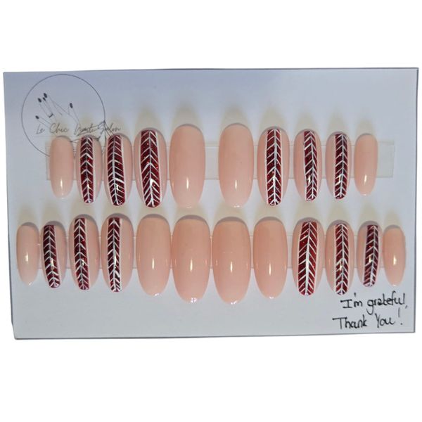 Press on nails - medium round set - Pink
