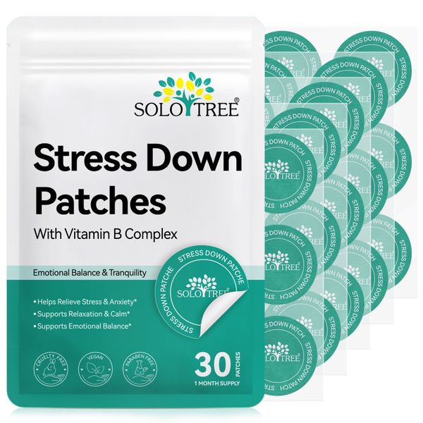 SoloTree Stress Down Patches 30 Pack with Vitamin B Complex and Ashwagandha
