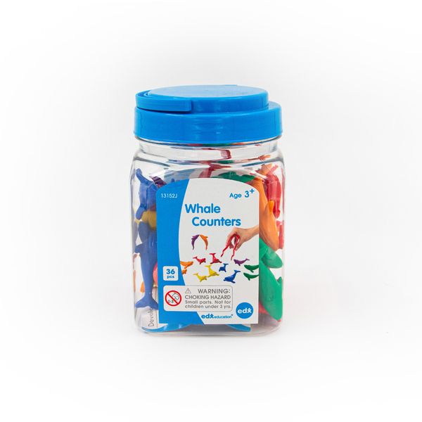 EDX Education - Multi-Coloured Whale Counters - 38 Pieces