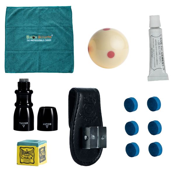 Pool &amp; Snooker Cloth, Ball, Tip Mate, Chalk, Holder, Glue &amp; Leather Tip Kit