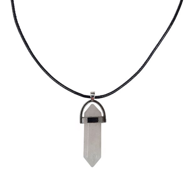 Earth Stone Collection - Bullet Clear Quartz Crystal Necklace