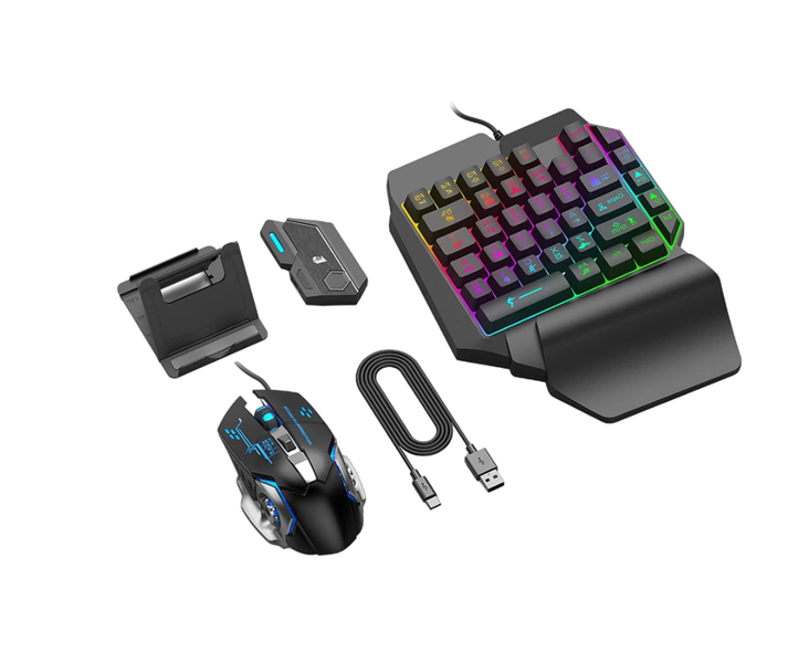 K12 Single-Handed Keyboard, G2 Mouse, Mobile Phone Holder