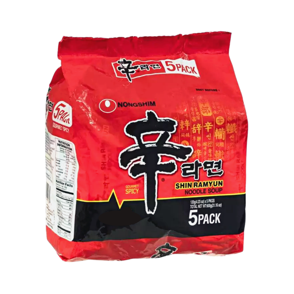 Authentic Nongshim Original Shin Ramyun Gourmet Spicy Noodles 5 Pack