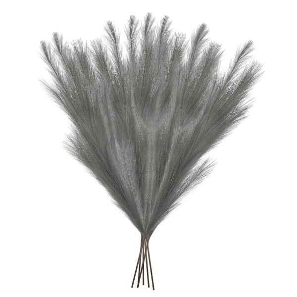 7 Piece - Artificial Pampas Feather Reeds For Decor - Grey